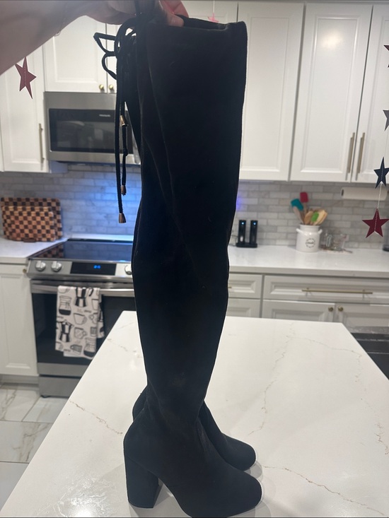 Shoes - Black Over-the-Knee Block Heel Boots